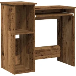 vidaXL skrivebord m. hylder 84x40x78 cm konstrueret træ antikt træ