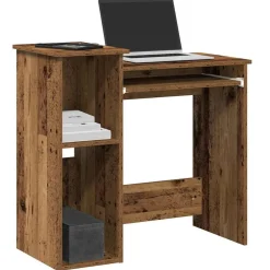 vidaXL skrivebord m. hylder 84x40x78 cm konstrueret træ antikt træ
