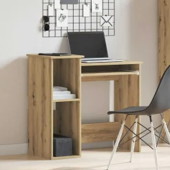 vidaXL skrivebord m. hylder 84x40x78 cm konstrueret træ kunsteg