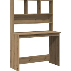 vidaXL skrivebord m. hylder 102x45x148 cm konstrueret træ kunsteg