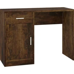 vidaXL skrivebord med skab 100x40x73 cm konstrueret træ røget egetræ