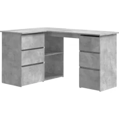 vidaXL skrivebord til hjørne 145x100x76 cm konstrueret træ betongrå