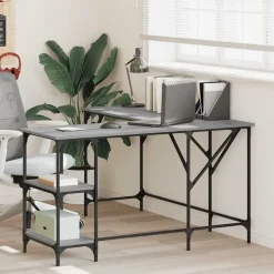 vidaXL skrivebord 139x139x75 cm konstrueret træ grå sonoma-eg
