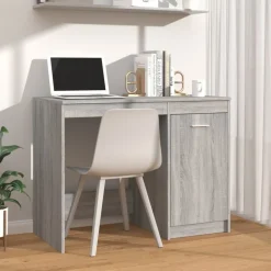 vidaXL skrivebord 100x50x76 cm konstrueret træ grå sonoma-eg