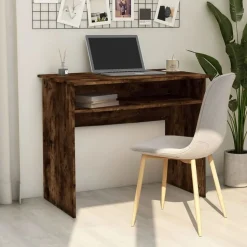 vidaXL skrivebord 90x50x74 cm konstrueret træ røget egetræsfarve