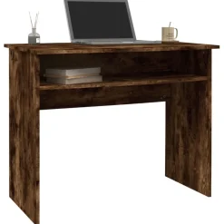 vidaXL skrivebord 90x50x74 cm konstrueret træ røget egetræsfarve