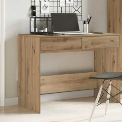 vidaXL skrivebord 101x50x76,5 cm konstrueret træ kunsteg