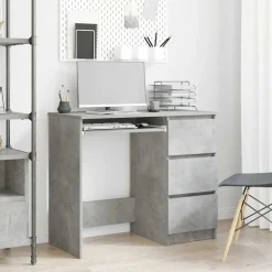 vidaXL skrivebord 90x45x76 cm konstrueret træ betongrå