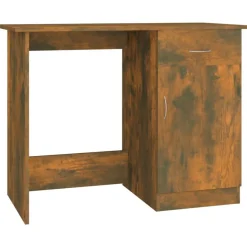 vidaXL skrivebord 100x50x76 cm konstrueret træ røget egetræsfarve