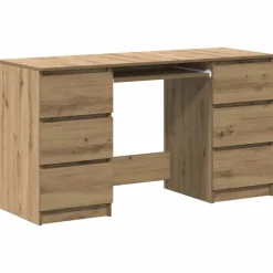 vidaXL skrivebord 140x50x77 cm konstrueret træ kunsteg