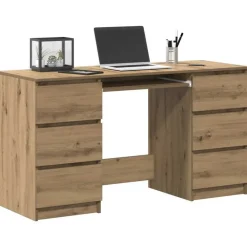 vidaXL skrivebord 140x50x77 cm konstrueret træ kunsteg