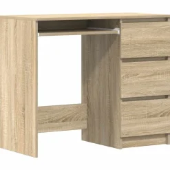 vidaXL skrivebord 90x45x76 cm konstrueret træ sonoma-eg