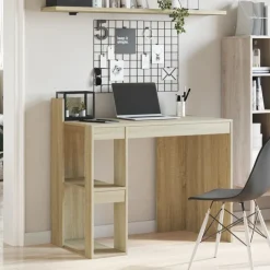 vidaXL skrivebord 103,5x56,5x94 cm konstrueret træ sonoma-eg