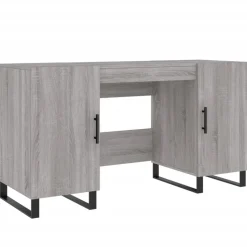 vidaXL skrivebord 140x50x75 cm konstrueret træ grå sonoma-eg