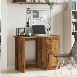 vidaXL skrivebord 100x50x76 cm konstrueret træ antikt trælook