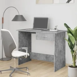 vidaXL skrivebord 100x50x76 cm konstrueret træ betongrå