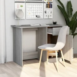 vidaXL skrivebord 100x50x76 cm konstrueret træ grå sonoma-eg