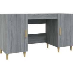 vidaXL skrivebord 140x50x75 cm konstrueret træ grå sonoma-eg