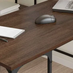 vidaXL skrivebord 139x139x75 cm konstrueret træ brun egetræsfarve