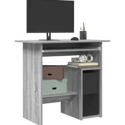 vidaXL skrivebord 80x45x74 cm konstrueret træ grå sonoma-eg