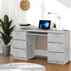 vidaXL skrivebord 140x50x77 cm konstrueret træ betongrå