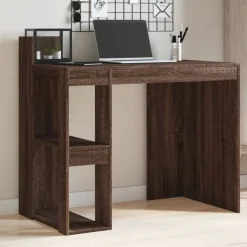vidaXL skrivebord 103,5x56,5x94 cm konstrueret træ brun egetræsfarve