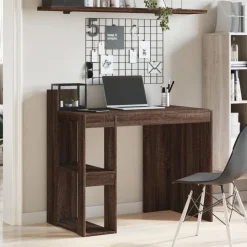 vidaXL skrivebord 103,5x56,5x94 cm konstrueret træ brun egetræsfarve
