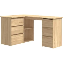 vidaXL skrivebord 145x100x76 cm konstrueret træ sonoma-eg