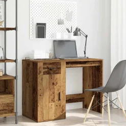 vidaXL skrivebord 100x49x75 cm konstrueret træ antikt trælook