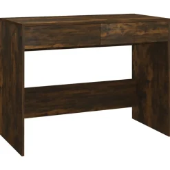 vidaXL skrivebord 101x50x76,5 cm konstrueret træ røget egetræsfarve