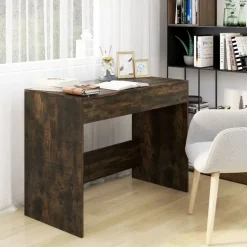 vidaXL skrivebord 101x50x76,5 cm konstrueret træ røget egetræsfarve