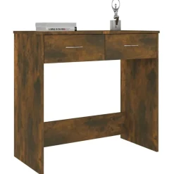 vidaXL skrivebord 80x40x75 cm konstrueret træ røget egetræsfarve