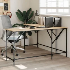 vidaXL skrivebord 149x149x75 cm konstrueret træ sonoma-eg