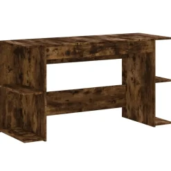 vidaXL skrivebord 140x50x75 cm konstrueret træ røget egetræsfarve