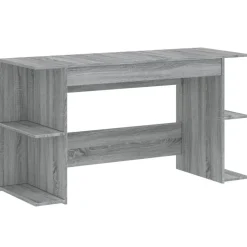 vidaXL skrivebord 140x50x75 cm konstrueret træ grå sonoma-eg