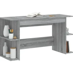 vidaXL skrivebord 140x50x75 cm konstrueret træ grå sonoma-eg
