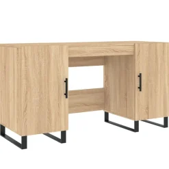 vidaXL skrivebord 140x50x75 cm konstrueret træ sonoma-eg