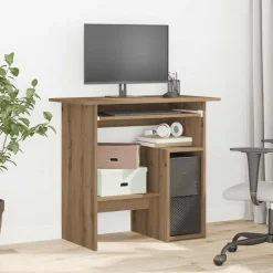 vidaXL skrivebord 80x45x74 cm konstrueret træ kunsteg