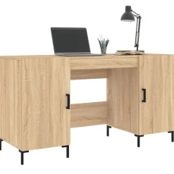 vidaXL skrivebord 140x50x75 cm konstrueret træ sonoma-eg