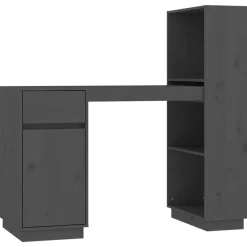 vidaXL skrivebord 110x53x117 cm massivt fyrretræ grå
