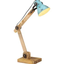 vidaXL skrivebordslampe 25 W 23x18x96 cm E27 rustik blå