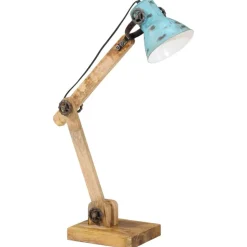 vidaXL skrivebordslampe 25 W 23x18x96 cm E27 rustik blå