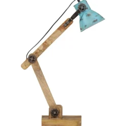 vidaXL skrivebordslampe 25 W 23x18x96 cm E27 rustik blå