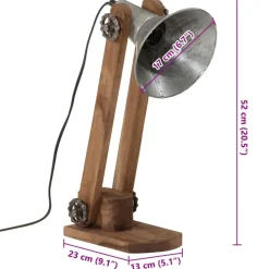 vidaXL skrivebordslampe 23x13x52 cm 25 W E27 vintagesølv