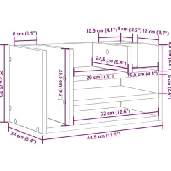 vidaXL Skrivebordsorganisator Gammelt træ 44,5 x 24 x 25 cm