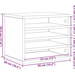 vidaXL Skrivebordsorganisator Artisan Egetræ 36 x 26 x 29,5 cm