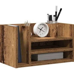 vidaXL Skrivebordsorganisator Gammelt træ 44,5 x 24 x 25 cm