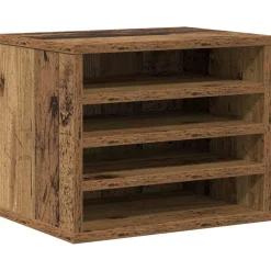 vidaXL Skrivebordsorganisator Gammelt træ 36 x 26 x 29,5 cm
