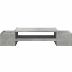 vidaXL skærmholder med opbevaring 70x27x15 cm konstrueret træ betongrå