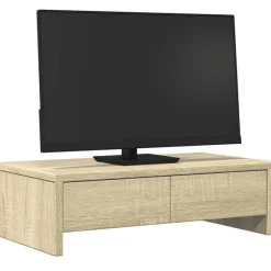 vidaXL skærmholder med skuffer 50x27x15 cm konstrueret træ sonoma-eg